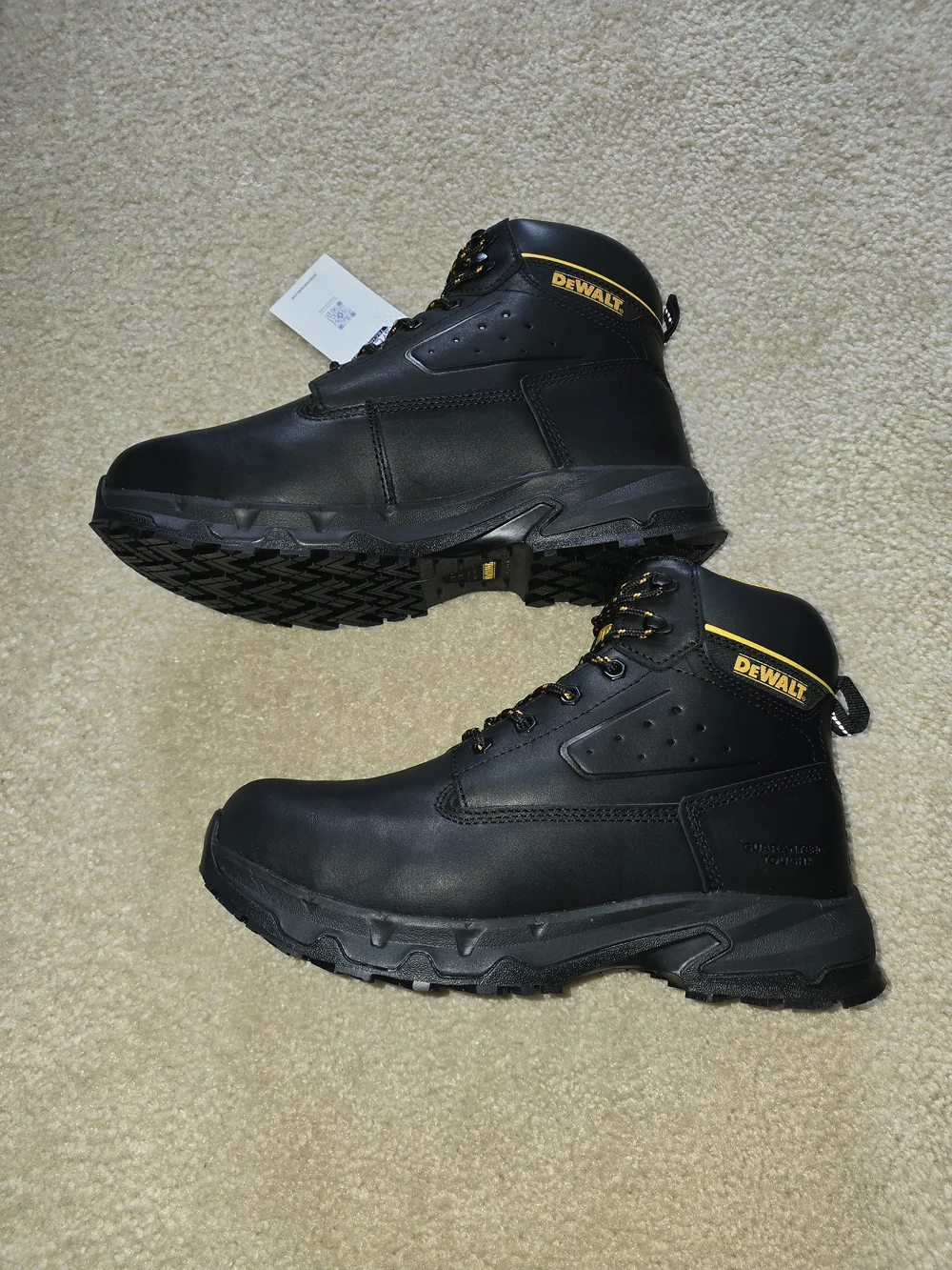 DeWalt ProLite Men's Black Work Boots with Yellow Lining